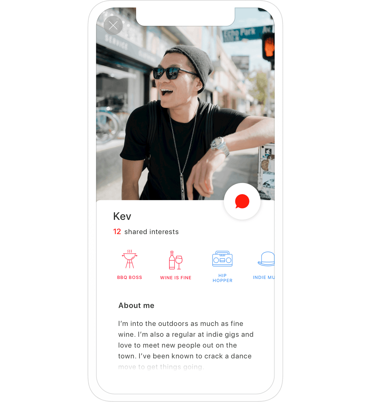 Mock-up of mobile phone displaying Jelato app