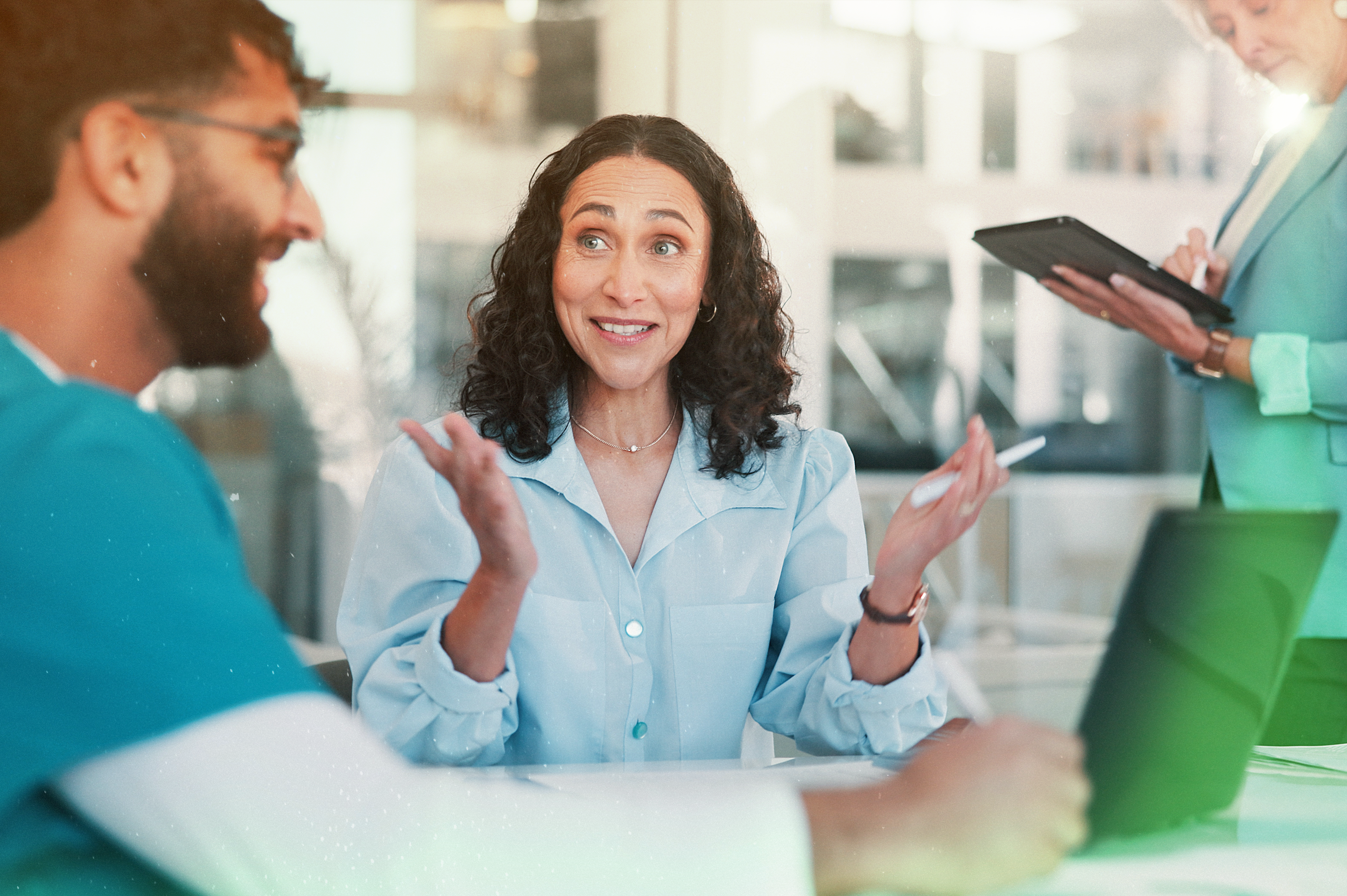woman explaining to doctor