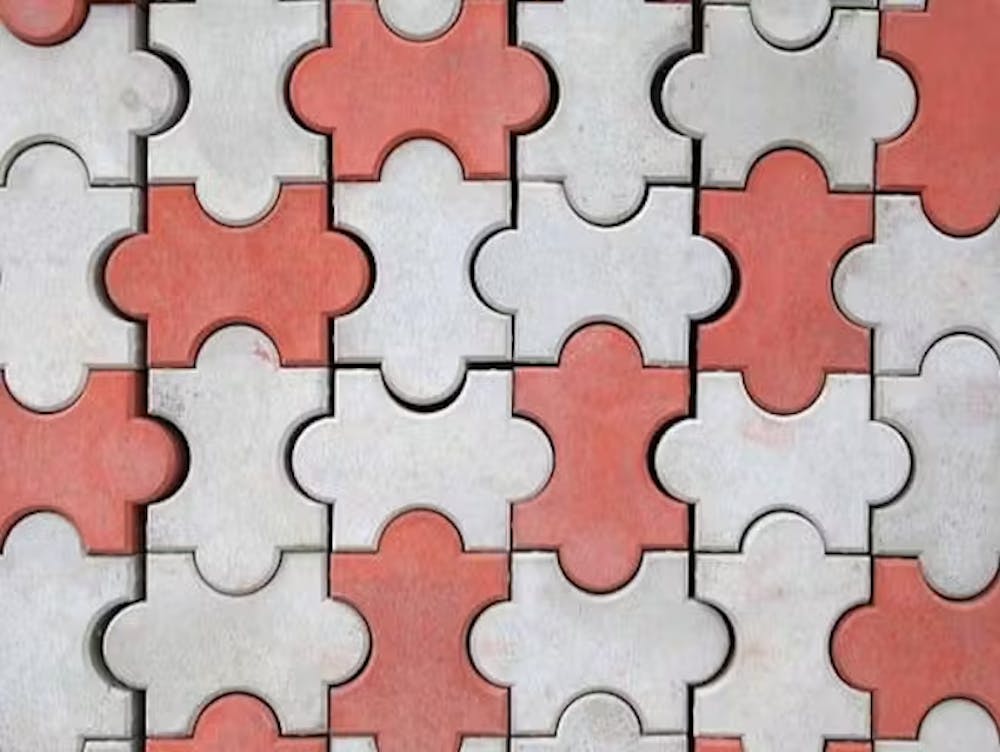 Geometric brook paver block for patio driveway image