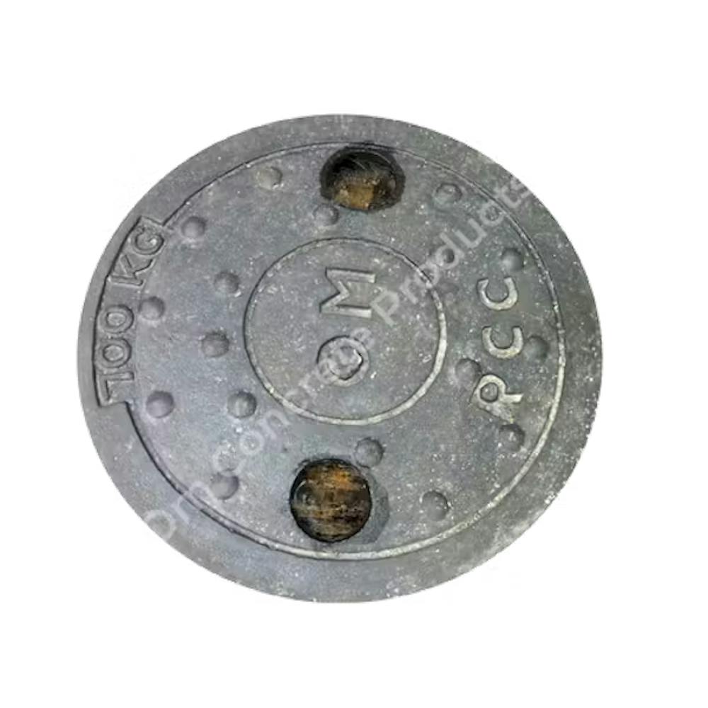 A concrete iron heavy load bearing manhole drain cover pic