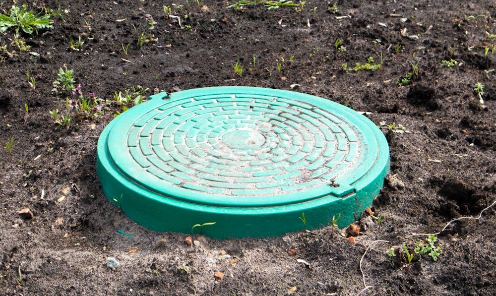Pic of a iron cast manhole cover