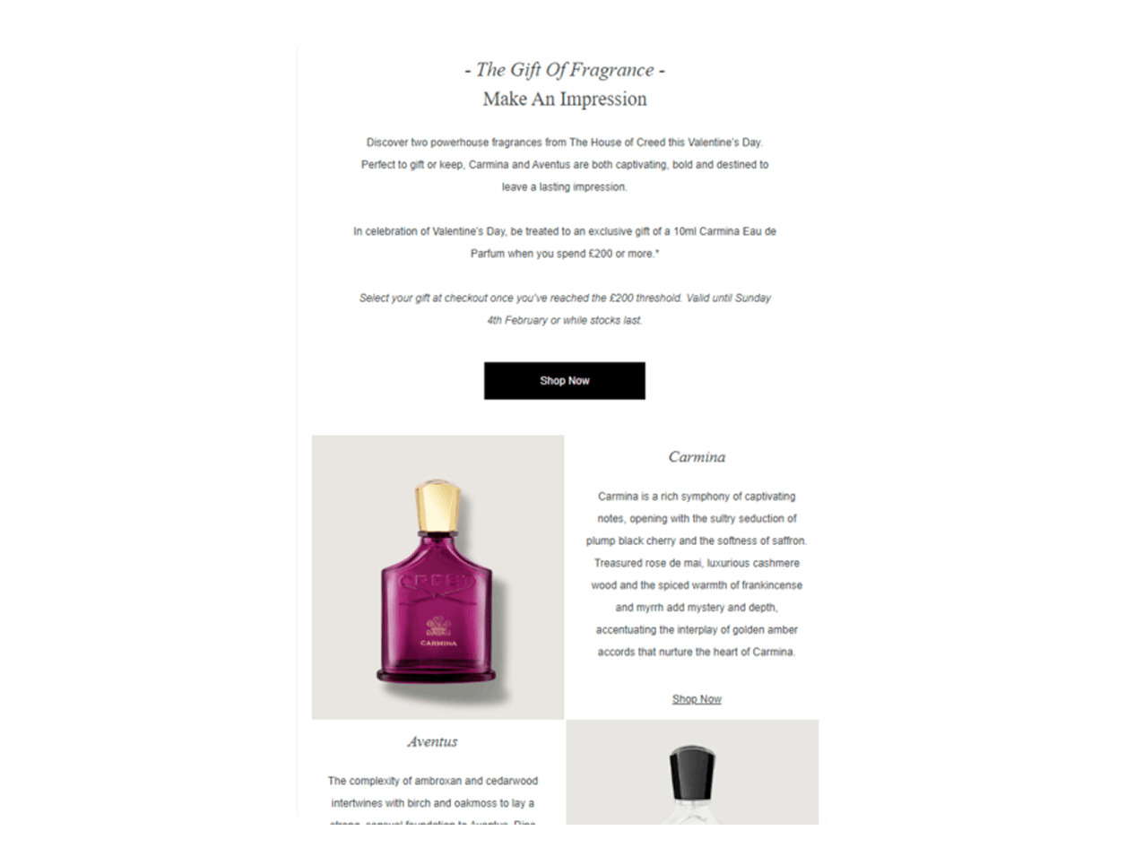 Valentine's Day marketing CREED