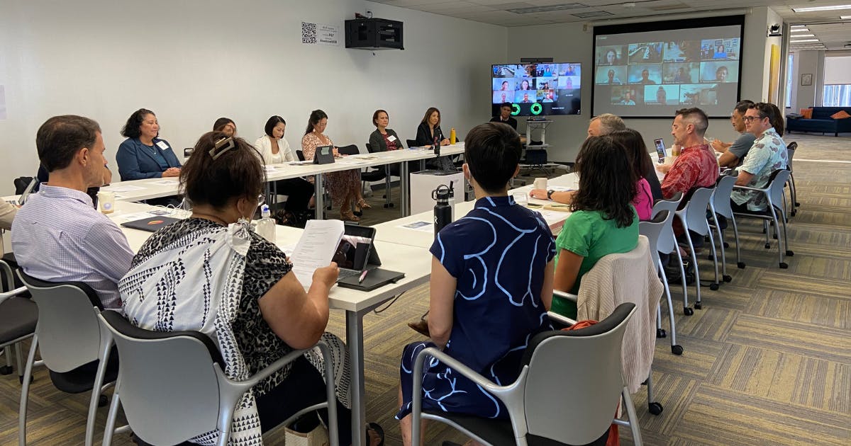 Photo of Forum of Fellows at a hybrid quarterly gathering