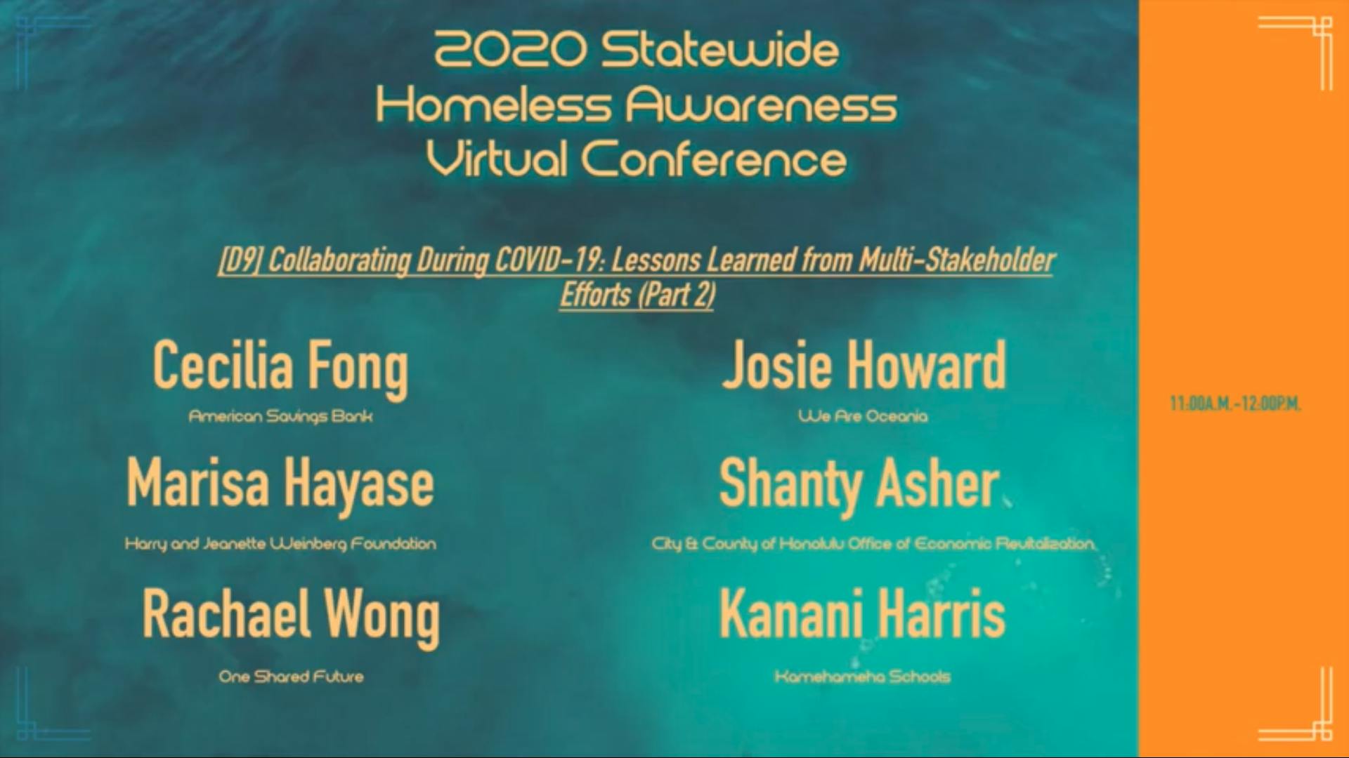 Screenshot of a list of virtual conference participants