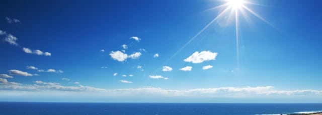 Photo of sun over the Pacific Ocean