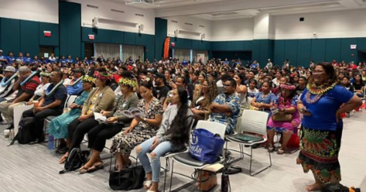 Photo of a large audience at a We Are Oceania event