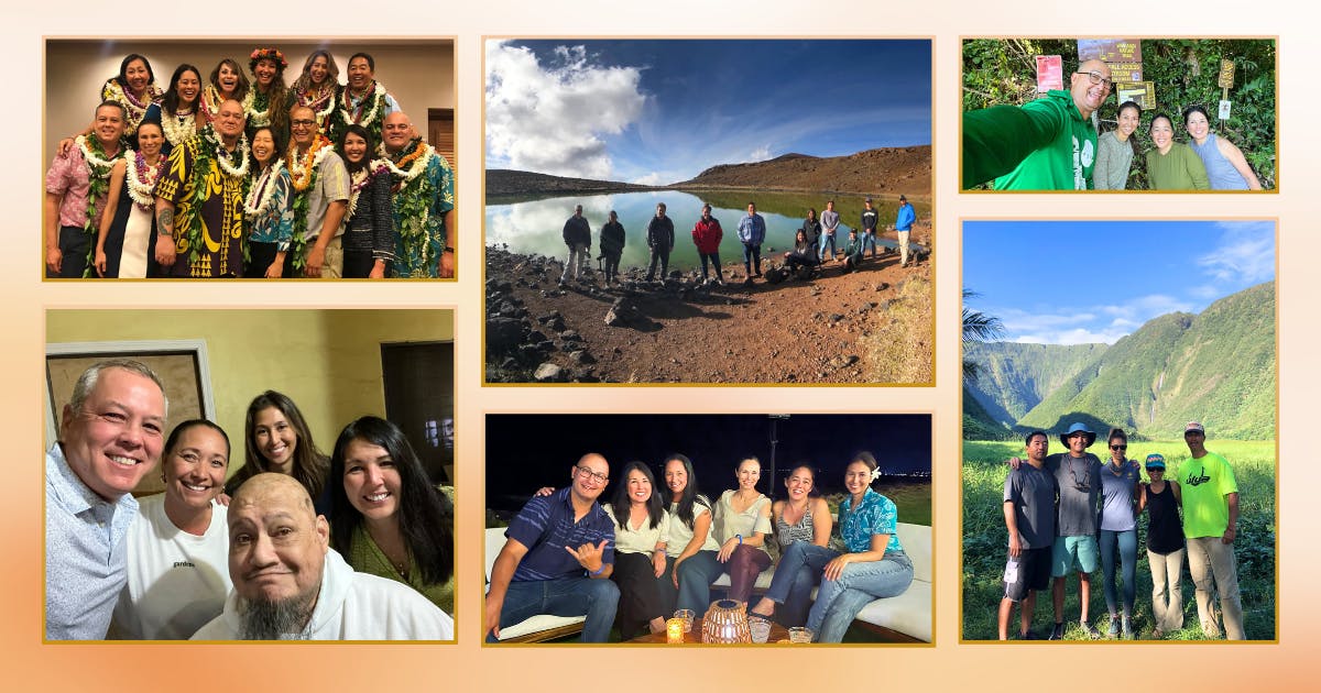 Composite of photos of Nicole Velasco and members of Cohort V