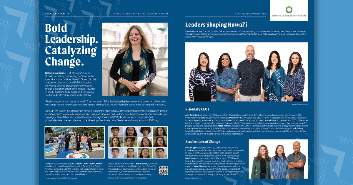 Photo of Hawai‘i Leadership Forum Feature in Hawai‘i Business Magazine - December 2024