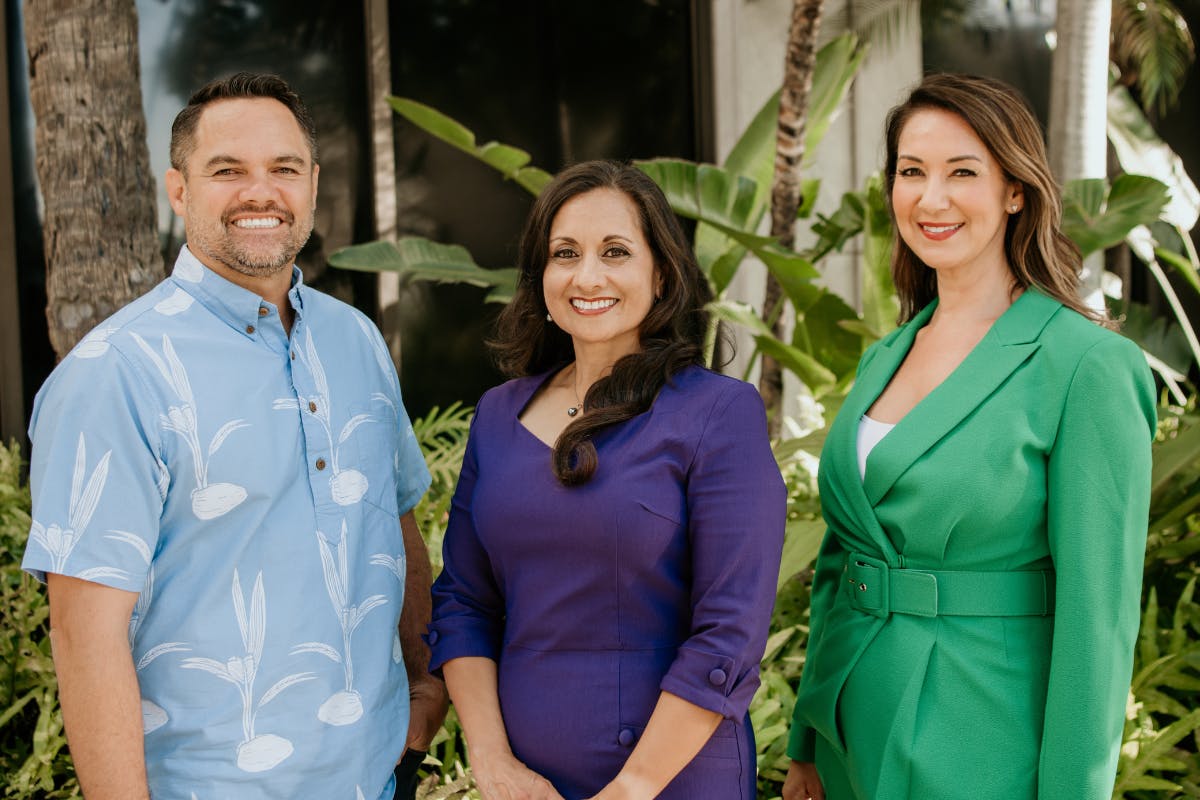 Photo of Kainoa Casco, Kaulana Mossman, Vicky Hanes