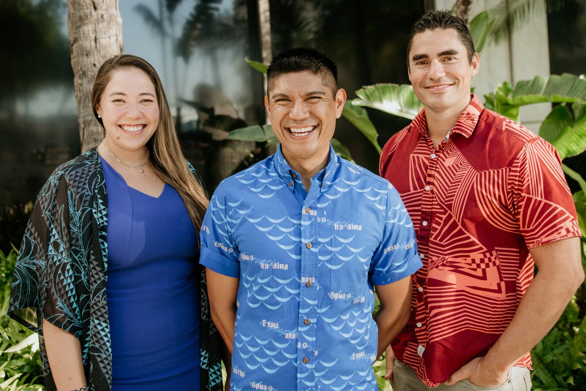 Photo of Emily Fukunaga, Ben Treviño, Landon Opunui