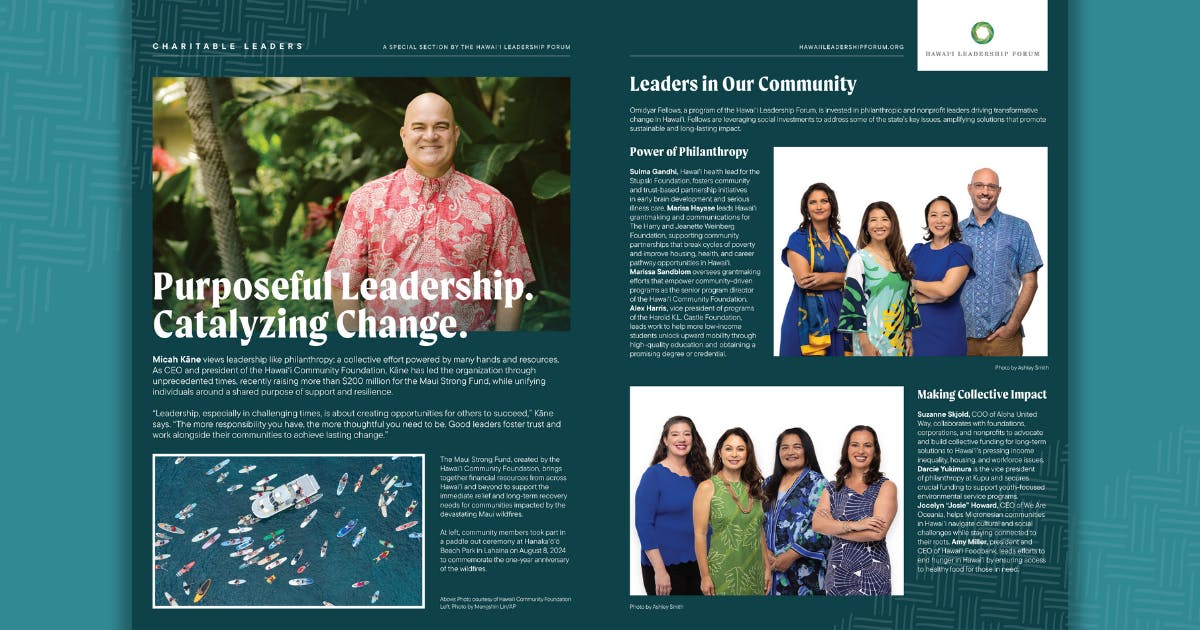 Photo of Hawai‘i Leadership Forum Feature in Hawai‘i Business Magazine - November 2024