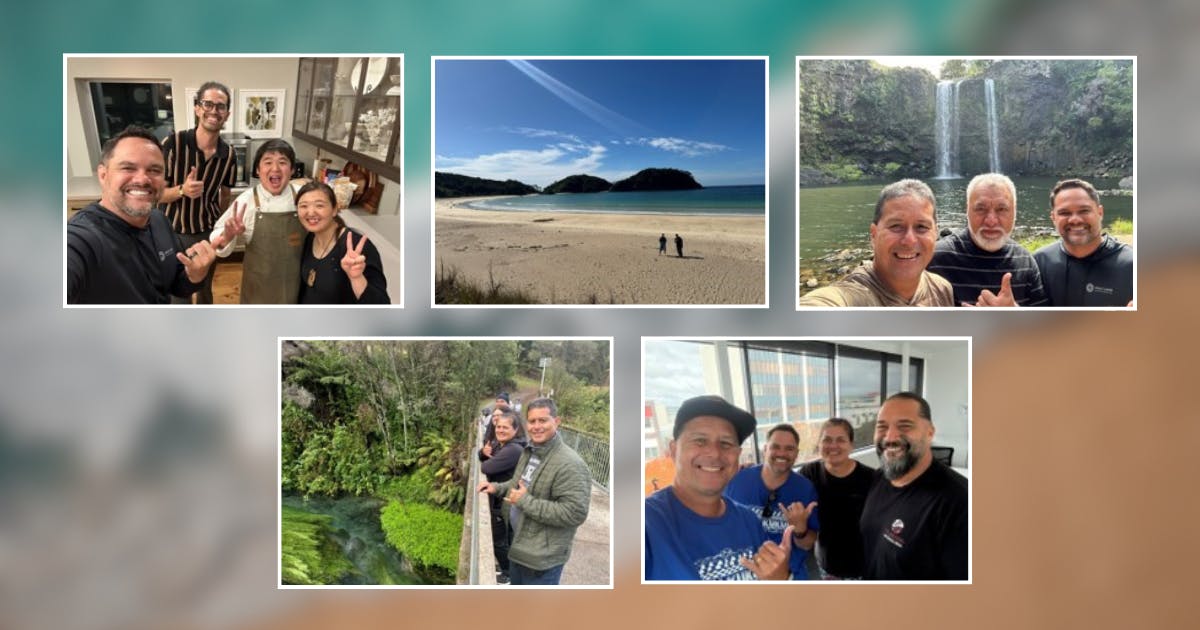 Composite of photos of Kainoa Casco in Aotearoa