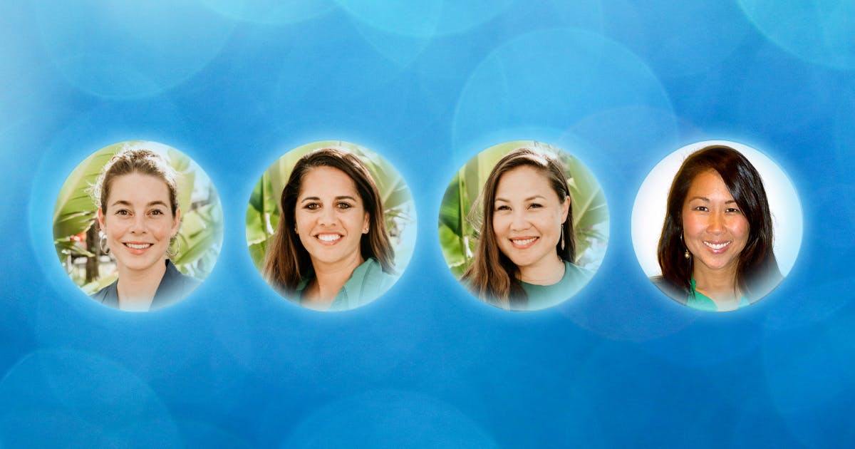 Photo composite of Claire Sullivan, Kanakolu Noa, Meli James, and Pamela Joe