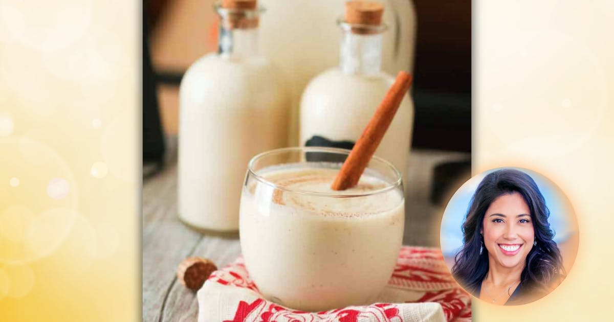 Photo of Coquito drink and Donalyn Dela Cruz