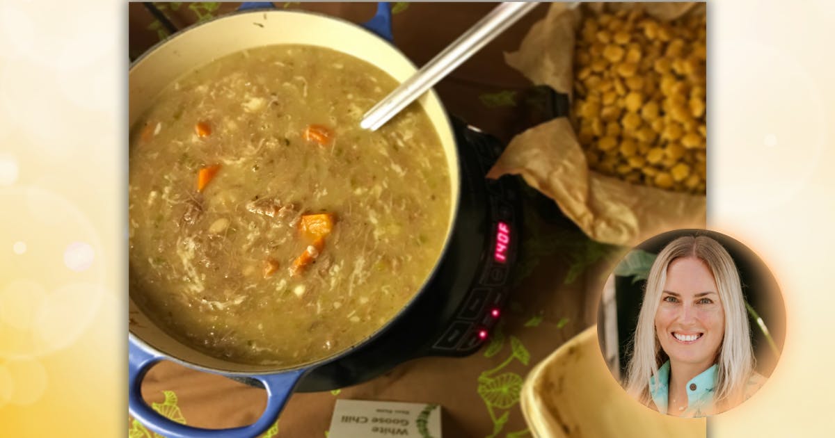 Photo of White Chicken Chili and Amanda Corby Noguchi