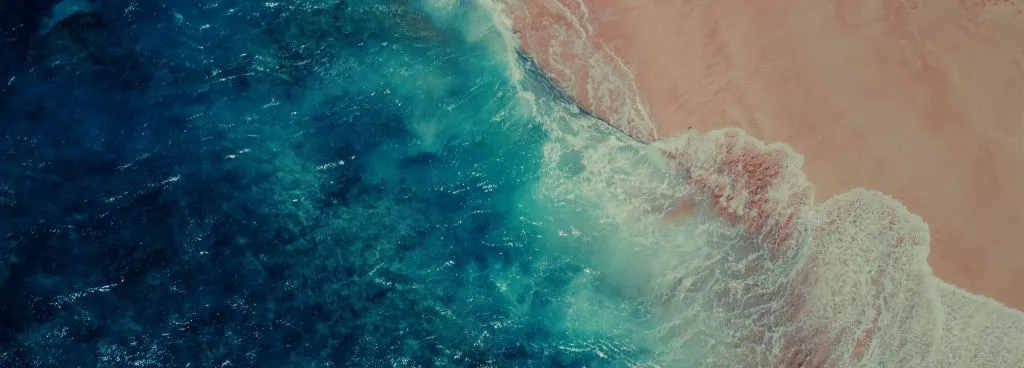 Photo of aerial view of shoreline