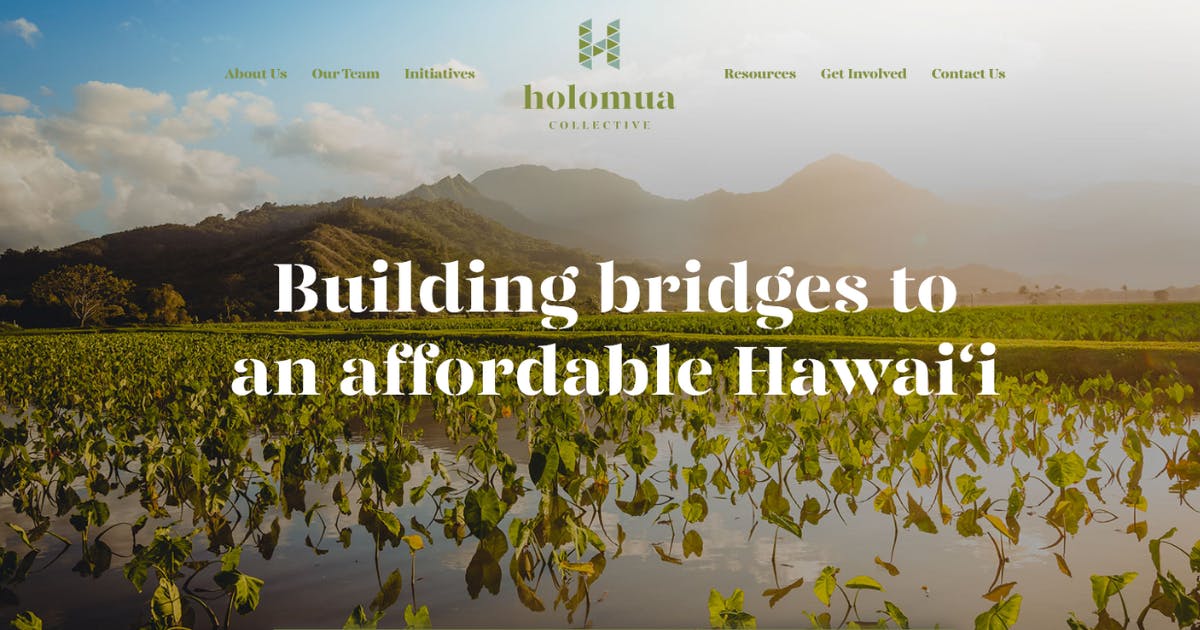 Screenshot of Holomua Collective website