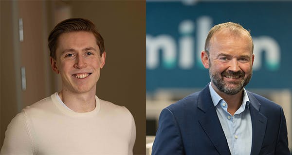  Lukas Saari, CEO og medgründer av Tandem Health og Nicolay Moulin, CEO i Omilon Group