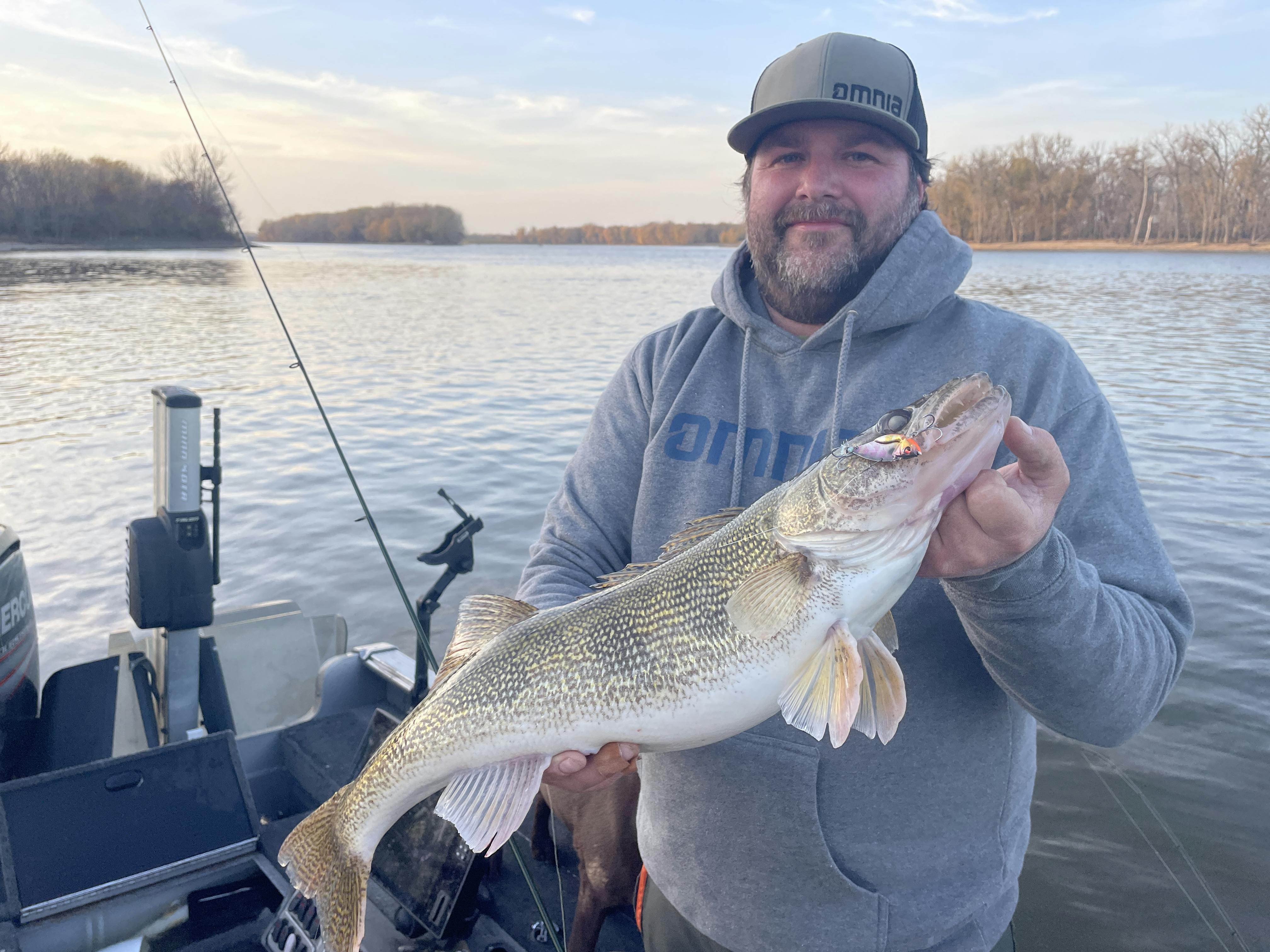 A walleye caught on a blade bait