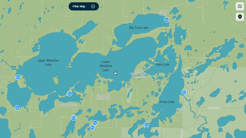 Explore any lake with pre‑pinned boat landings, free waypoint marking, and optional PRO overlays.