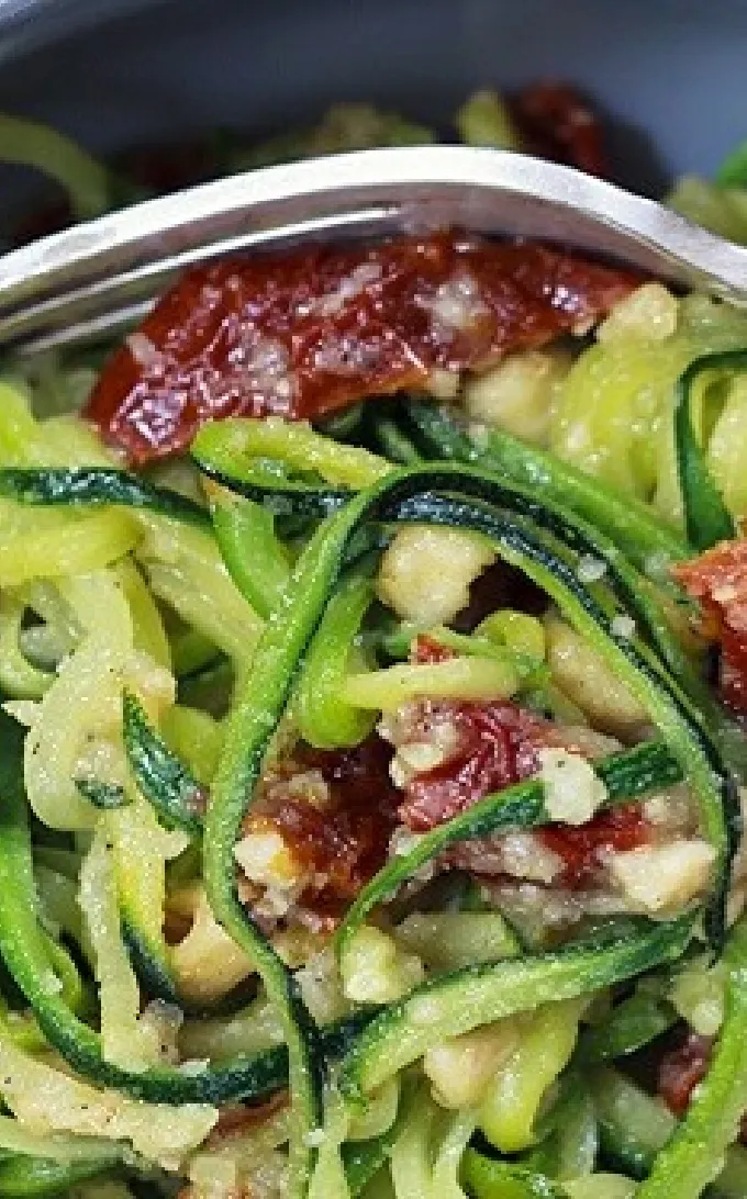 Courgettes façons spaghettis au moringa