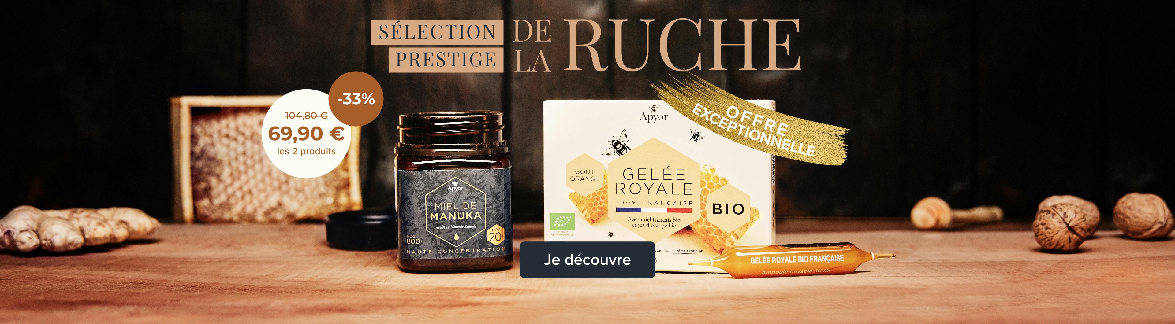 Prestige de la ruche : miel de Manuka et gelée royale française