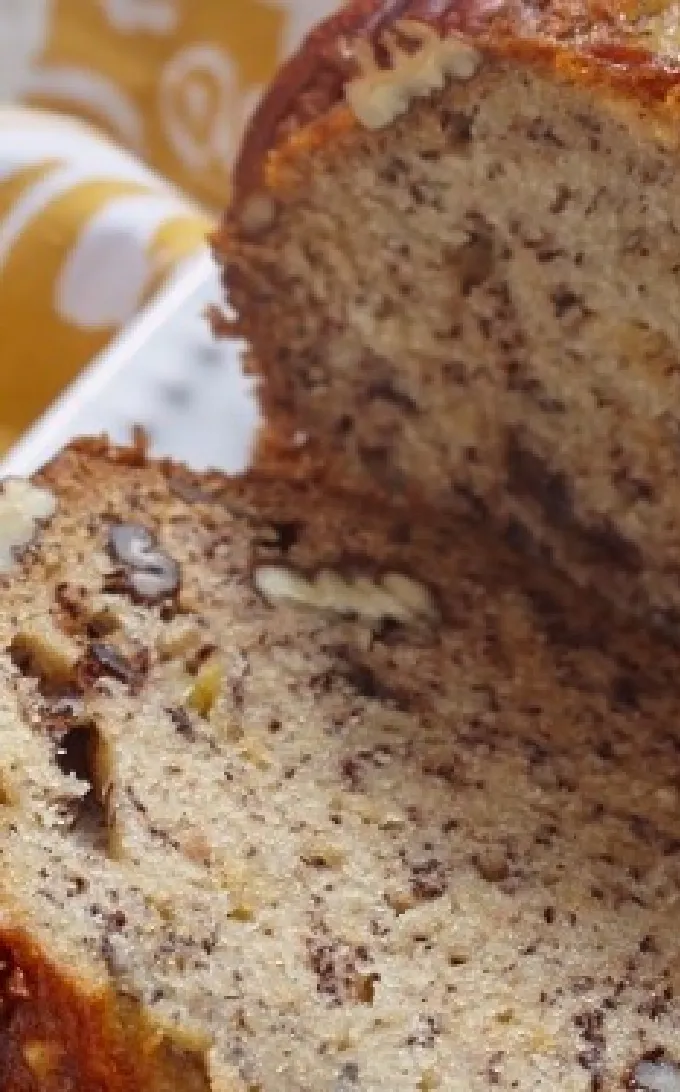 Banana bread aux noix de pecan sans lactose