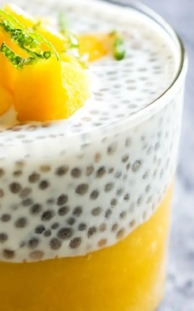Pudding de Chia léger : Coco, Mangue, Citron vert