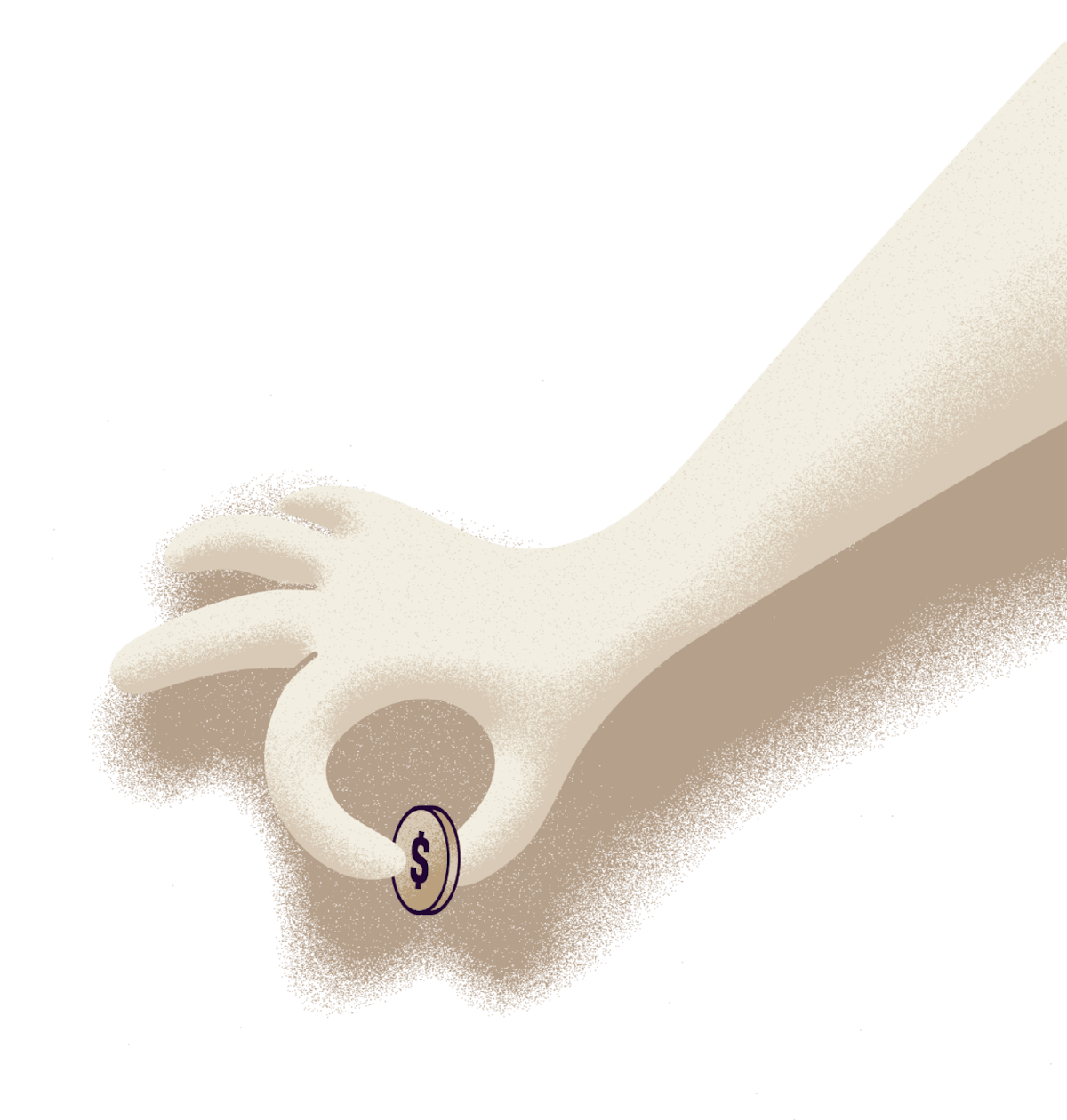 hand holding dollar coin