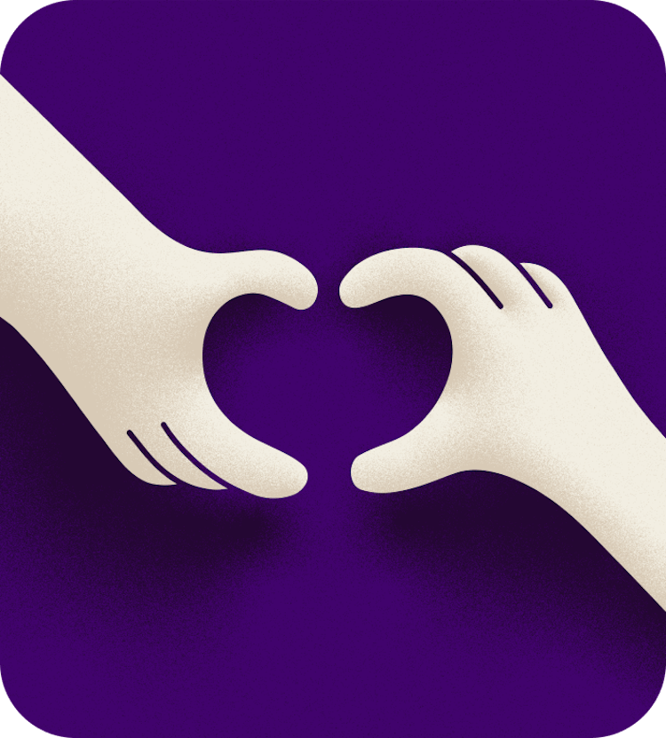 Hands heart diagonal