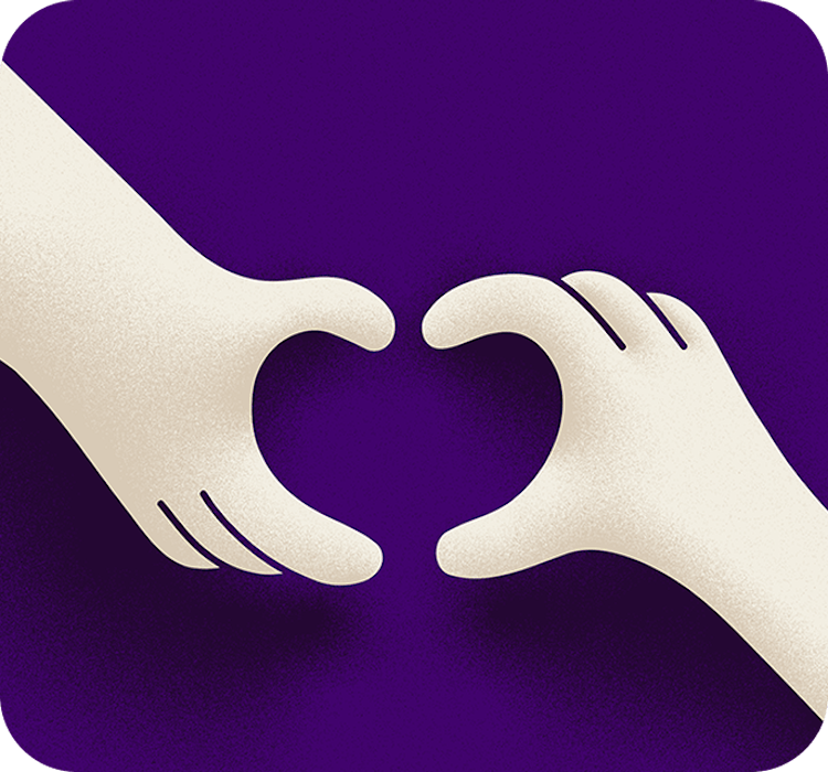 Hands heart diagonal