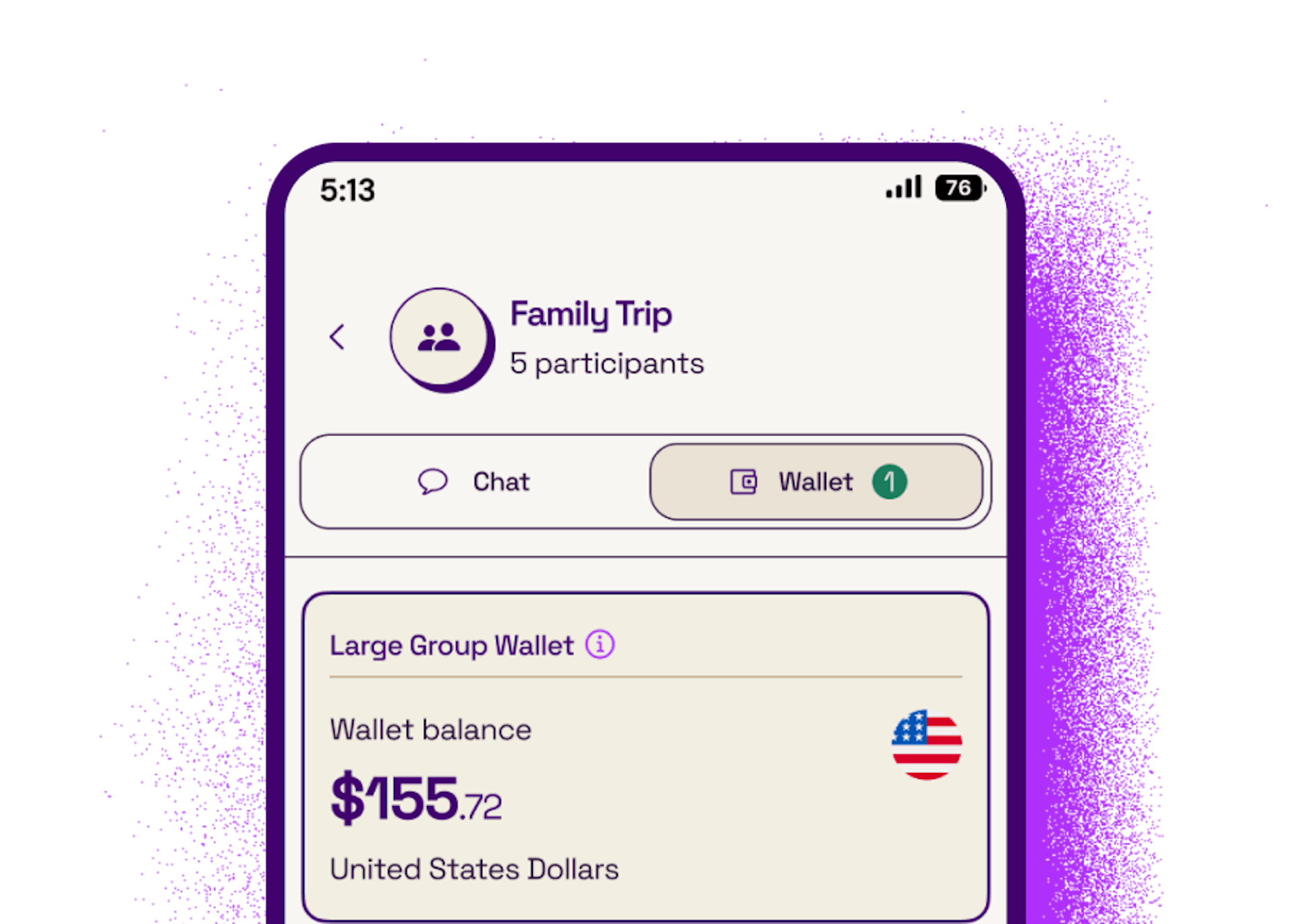 Group wallet screen