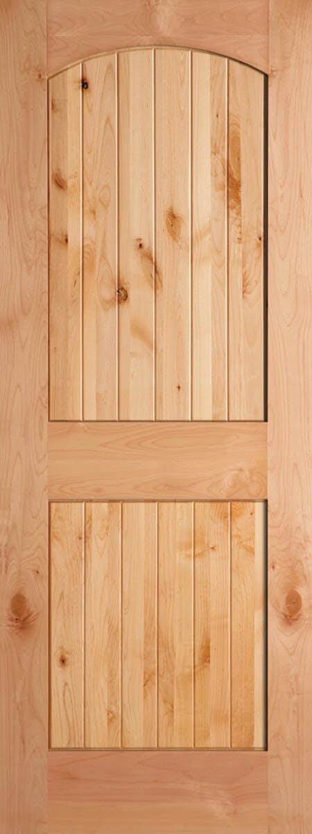 2-Panel Arch V-Groove Knotty Alder