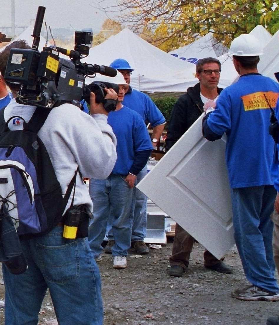 One day doors and closets CEO on set of extreme makeover home edition