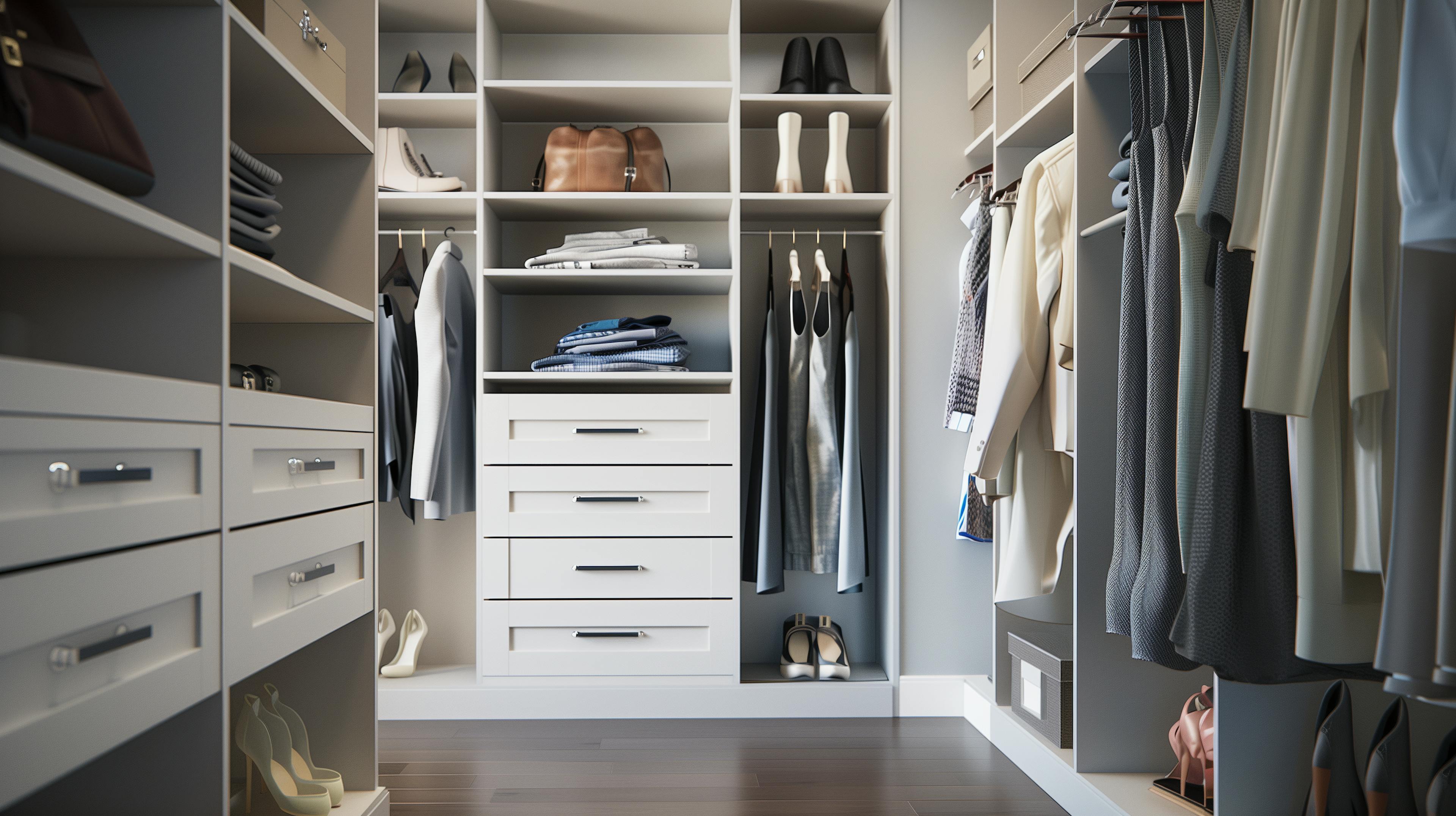 Modern white closet system