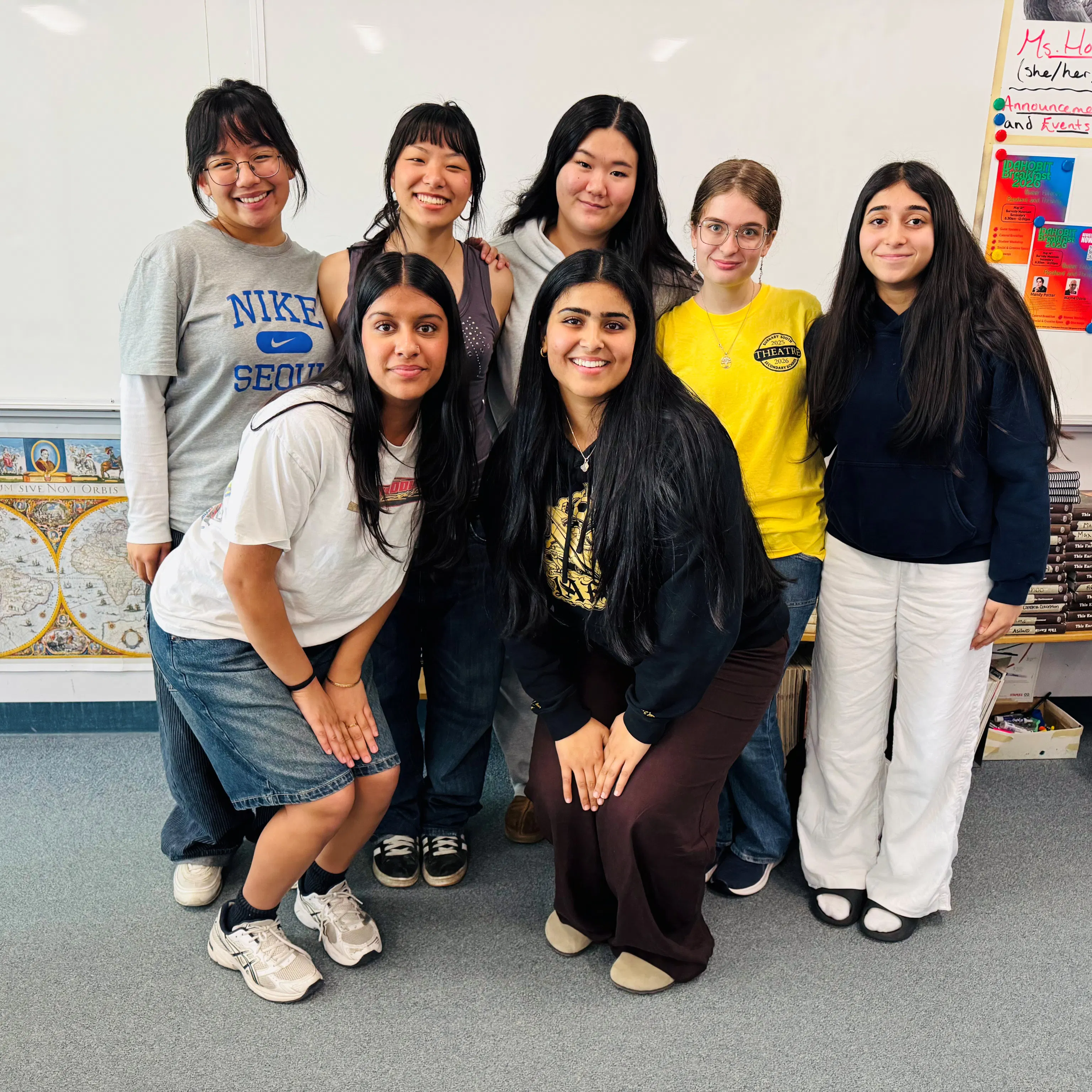 Students from the South Burnaby Secondary School Feminism Club who ran a bake sale fundraiser