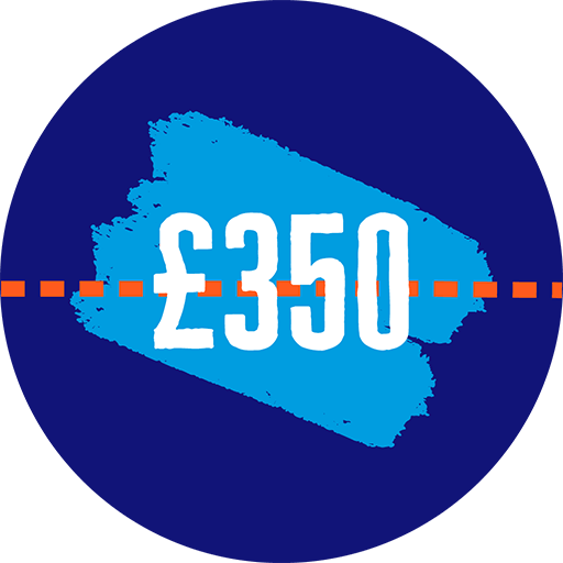 £350 raised badge