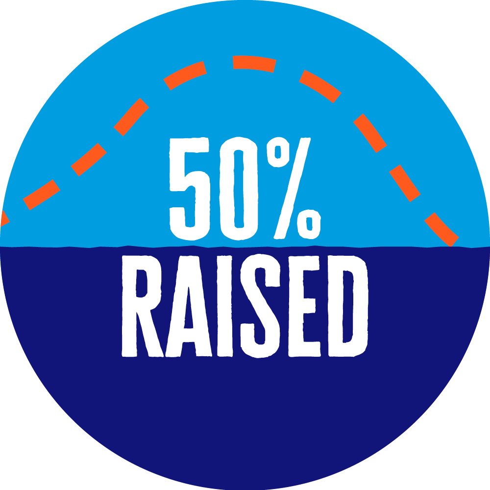 50% raised badge