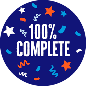 100% complete badge