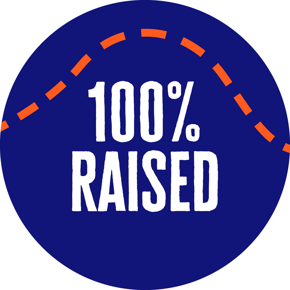 100% raised badge 