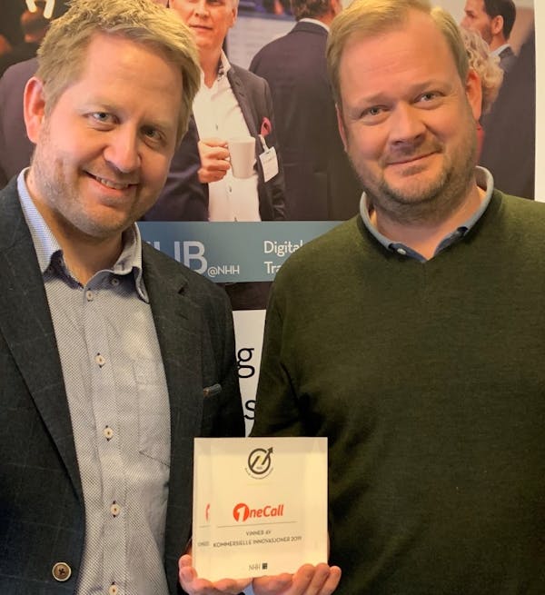 Fungerende OneCall-sjef Frode Elverum og Salgs- og Markedsdirektør Albert Arli.