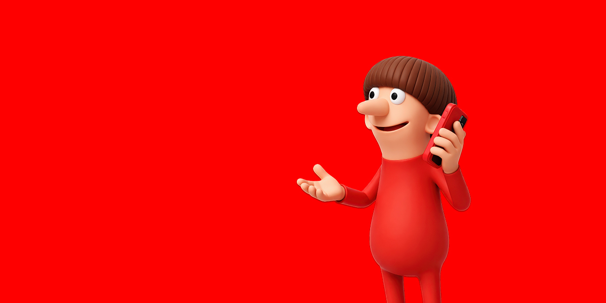 Tegneserie mann som snakker i telefonen