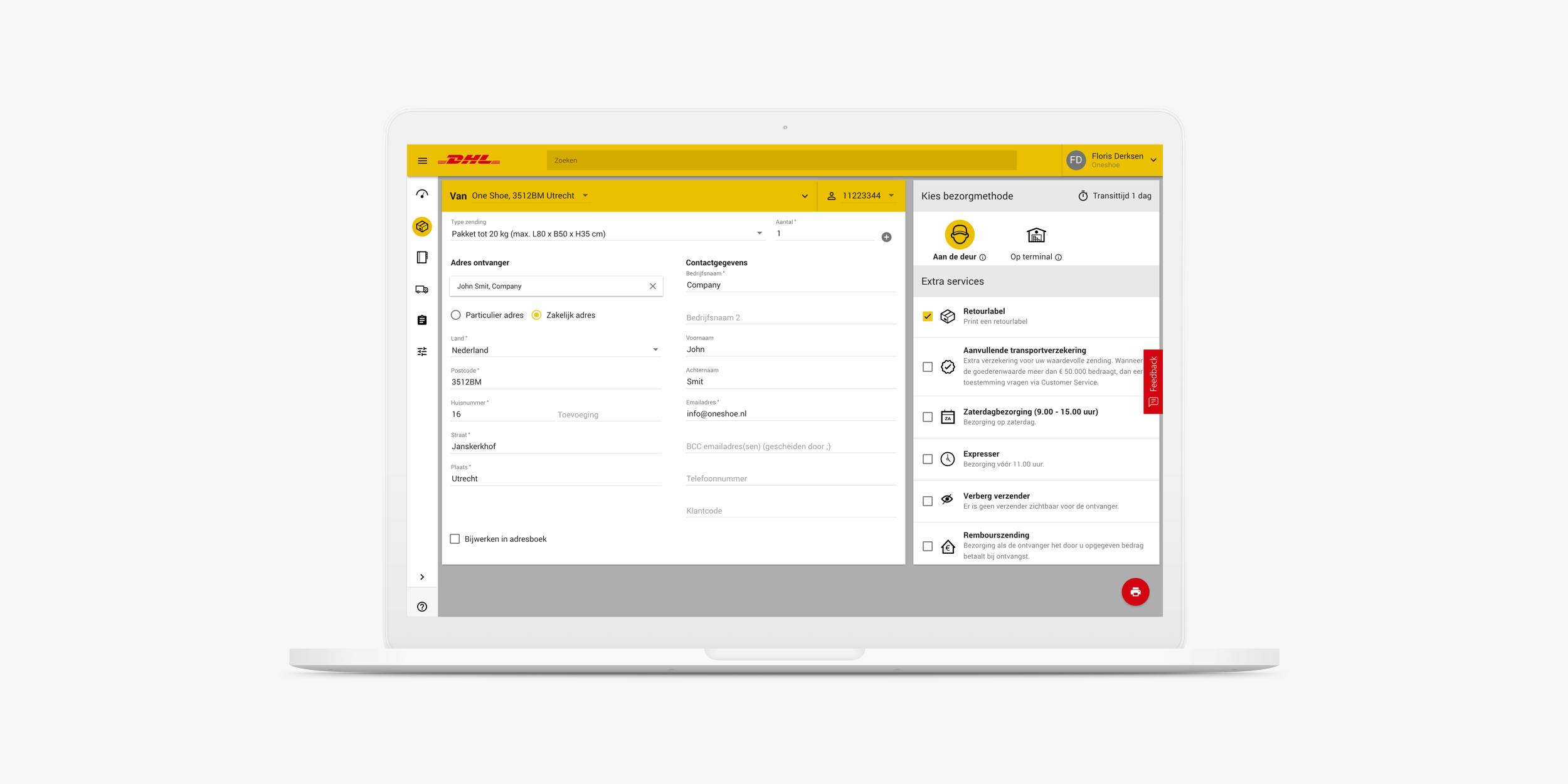 Client portal voor My DHL Parcel
