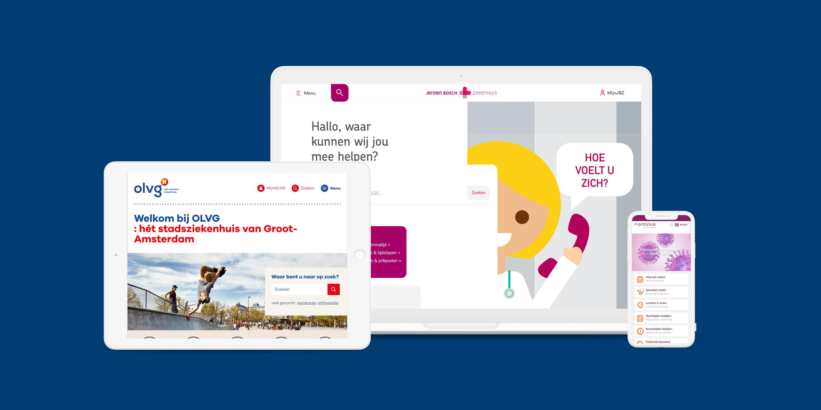 Voorbeelden van Drupal websites voor ziekenhuizen