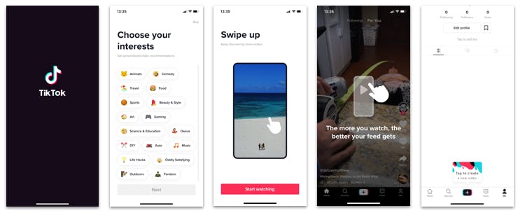 De user onboarding van TikTok