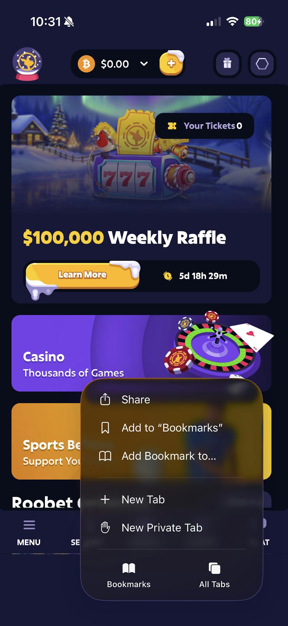 2 - Tap"Share" in the browser menu.