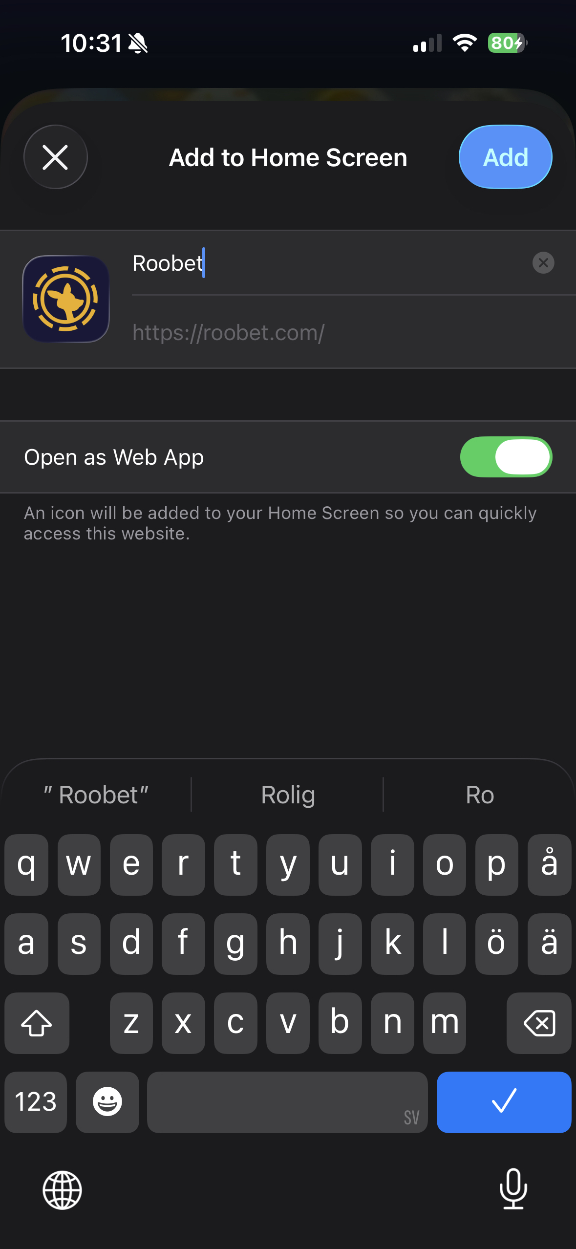 4 - Confirm "Open as Web App" is active.