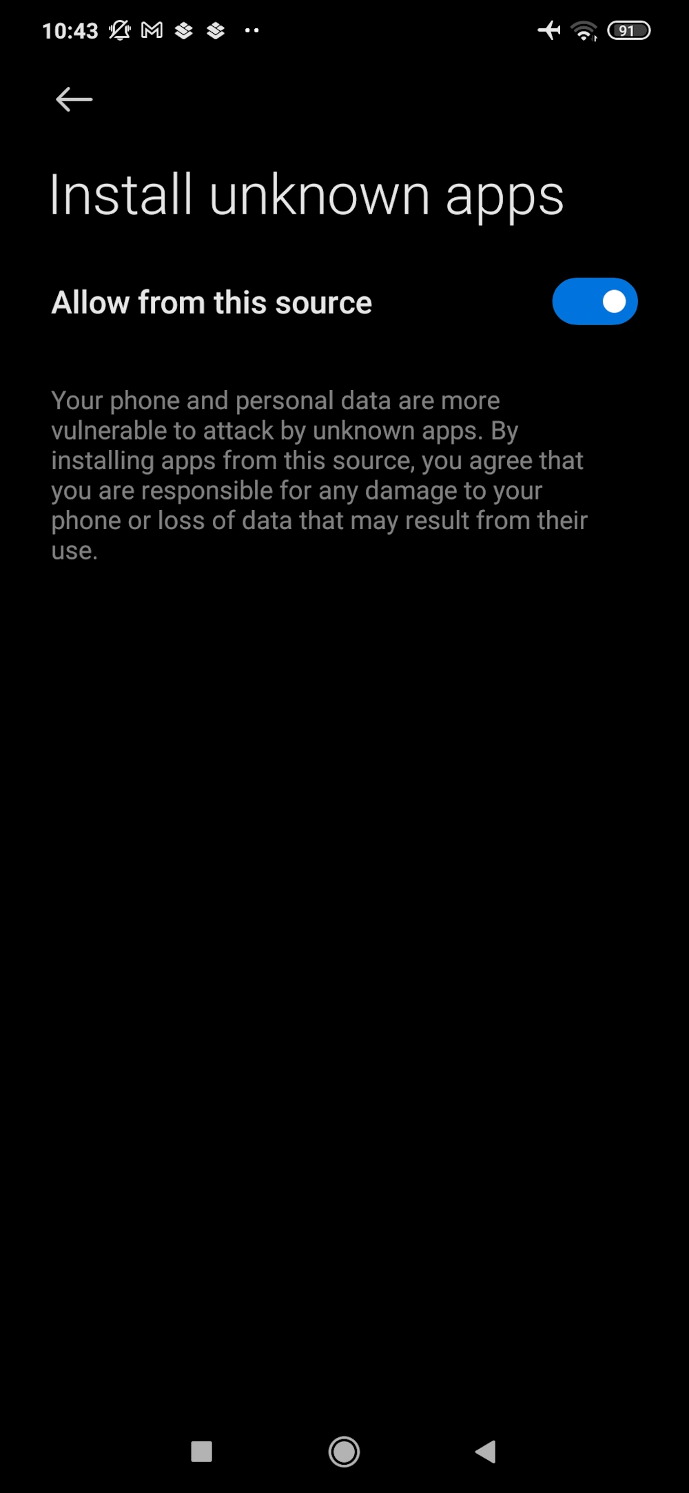5 - Switch on the "Allow from this source".