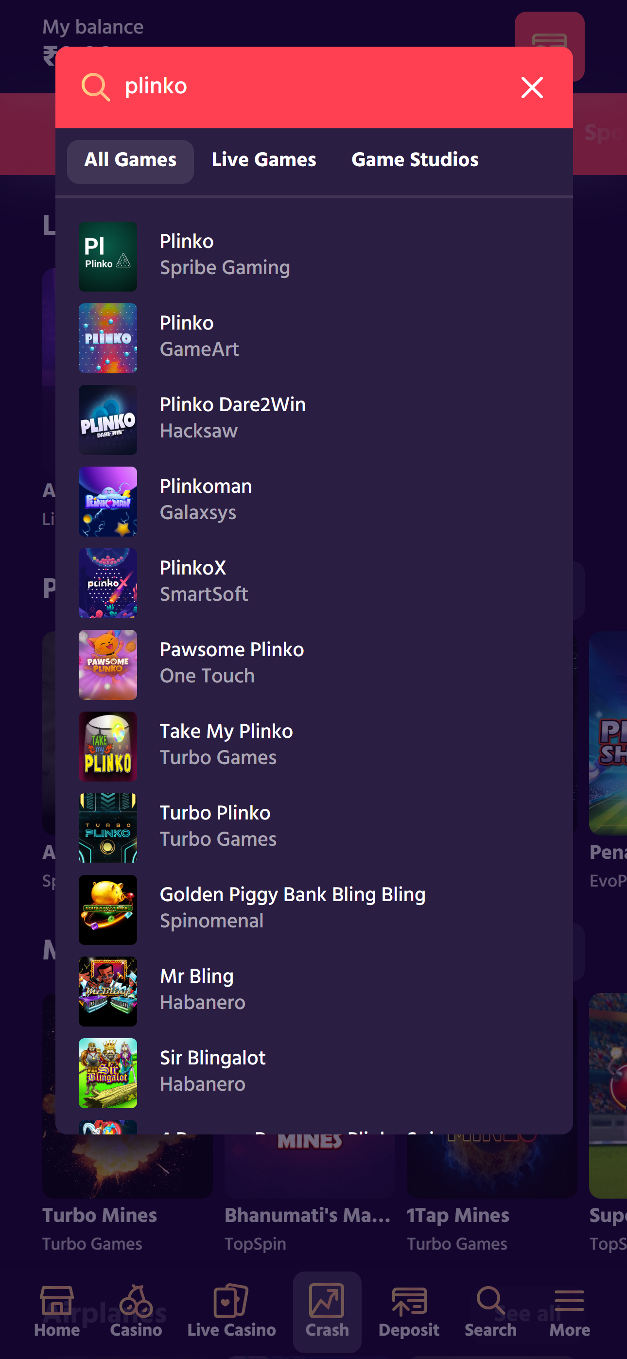Step3. Pick Your Plinko Game to Play