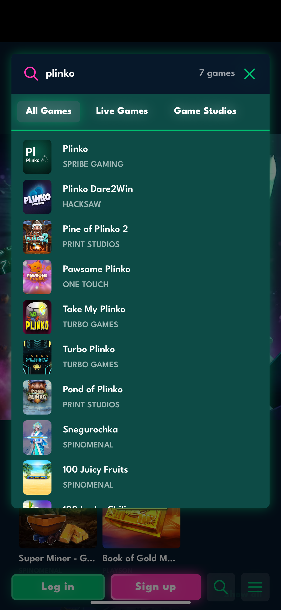 Step3. Type “Plinko” and Hit Go